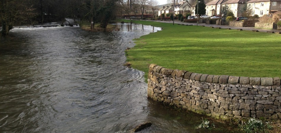 Flooding in Dorset flooding onto grass field